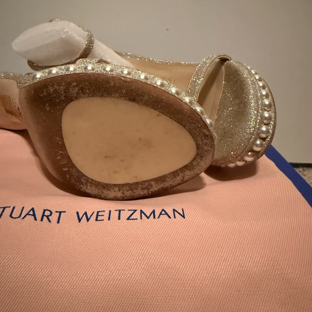Stuart Weitzman Sparkling Gold Heels - Picture 3 of 5
